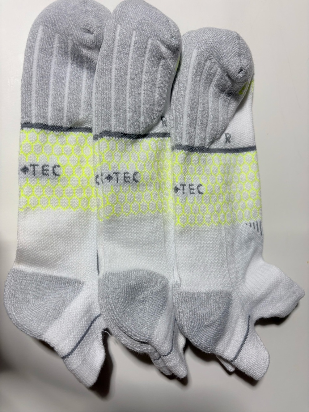 3 Pairs Athletic Ankle Socks Bundle White Gray